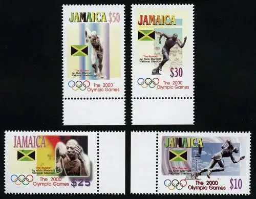 Jamaika Jamaica 2000 Olympiade Sydney Olympics Statuen Flagge 962-965 MNH