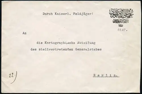 Dt. Militärmission Türkei Kurierpost der Kaiserlichen Feldjäger Generalstab / 50
