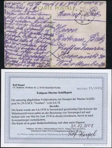 Dt. Militärmission Türkei 1918 AK via MSP 29 Besetzung Sewastopol FB BPP / 193