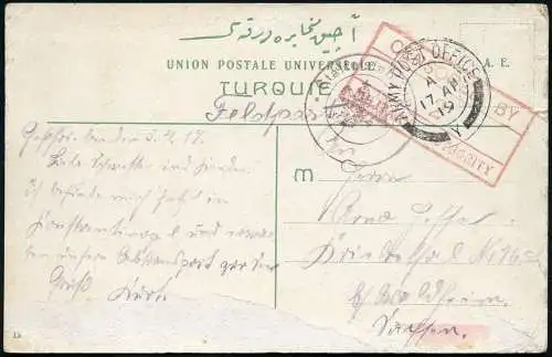 Dt. Militärmission Türkei 1919 Brit Internierung AK Yalova Adlerstempel / 53