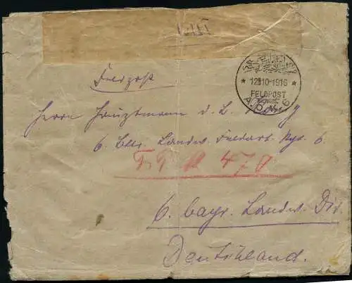 Dt. Militärmission Türkei 1916 Brief Bagdad A.O.K.6 Dt. Irak-Gruppe Landsturm/92