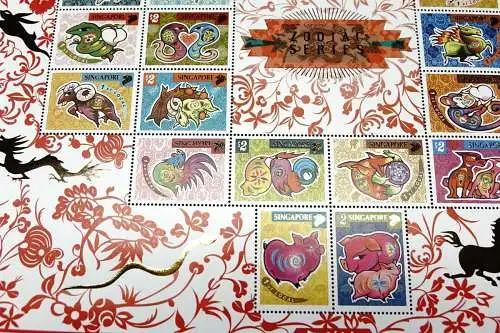 Singapur Singapore 2007 Chinesische Tierkreiszeichen Neujahr 1636-1659 Bogen MNH