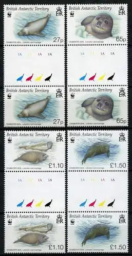 BAT Britische Antarktis 2009 WWF Krabbenfresser Meerestier 505-508 Stegpaare MNH