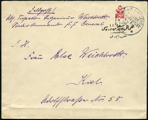 Dt. Militärmission Türkei 1915 Türk. Marineumschlag Torpedo-Flottille Kiel / 120