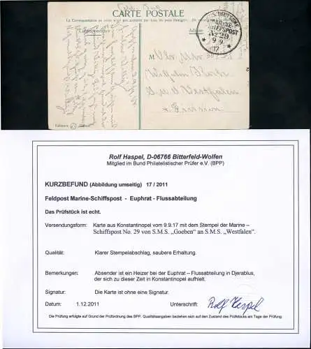 Dt. Militärmission Türkei 1917 AK MSP 29 Heizer Euphrat-Flussabteilung BPP / 215