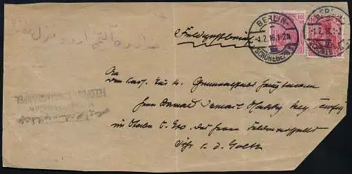 Dt. Militärmission Türkei 1916 Vorderseite Tewfik Adjutant von Goltz Pascha / 45