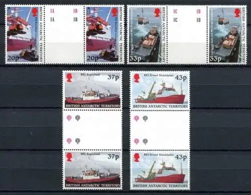 Britische Antarktis BAT Antarctic 2000 Schiffe Ships Navi Stegpaare 307-310 MNH