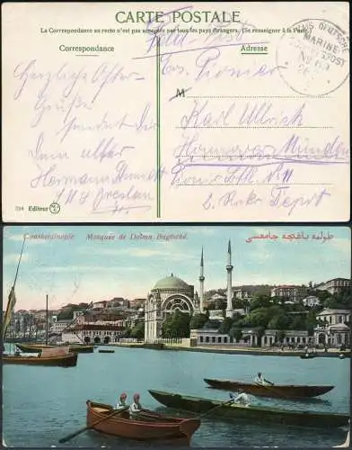 Dt. Militärmission Türkei 1915 AK via MSP 69/SMS Breslau Hann. Münden / 204
