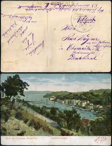 Dt. Militärmission Türkei 1914 AK via MSP 14 Anatoli Kawak nach Chemnitz / 181