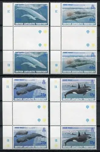 BAT Britische Antarktis 1996 Wale Whales Meerestiere Stegpaare 250-253 MNH