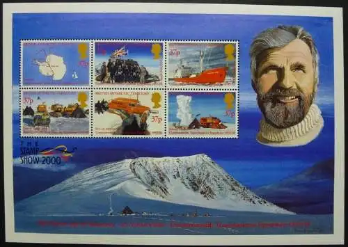 Brit. Antarktis BAT 2000 Vivian Fuchs Expedition Landkarte Berg Block 8 MNH