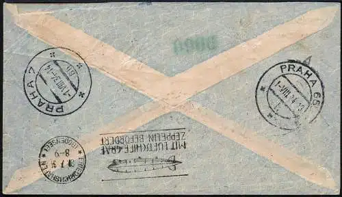 Zeppelin Brasilien 1934 4. SAF Recife Prag Tschechoslowakei Si 26 A / 1478