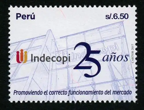 Peru 2017 Indecopi Jubiläum Geistiges Eigentum Freier Wettbewerb Postfrisch MNH