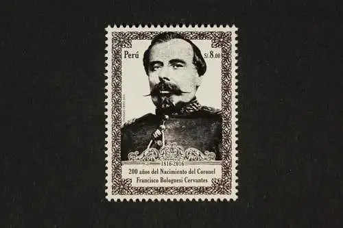 Peru 2016 Francisco Bolognesi Cervantes Militär Soldat Geschichte Postfrisch MNH