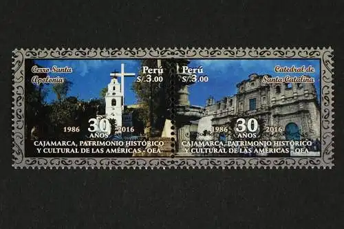 Peru 2016 Cajamarca Kirchen Kulturerbe OEA Geschichte Churches Postfrisch MNH