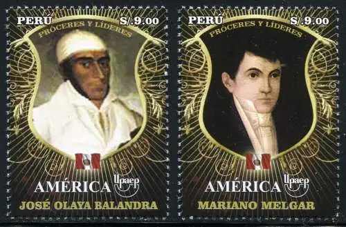 Peru 2014 UPAEP Persönlichkeiten Gemälde Paintings Kunst Art Postwesen MNH