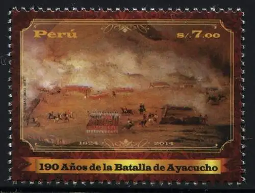 Peru 2014 Ayacucho Hist. Schlacht Gemälde Painting Art Militär Military MNH