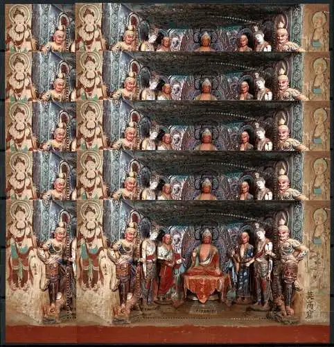 10x China PRC 2020-14 Block Mogao Grotten Höhlentempel Buddhafiguren UNESCO MNH