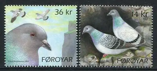 Färöer 2009 Tauben Doves Felsentauben Vögel Birds 683-684 MNH