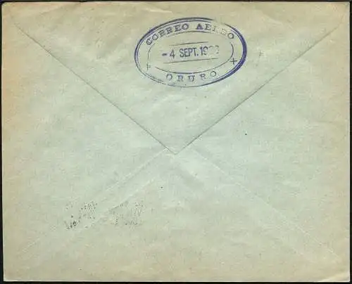 Bolivien Bolivia 1929 Erstflugbrief Early First Flight Cover Rom Italien / 93