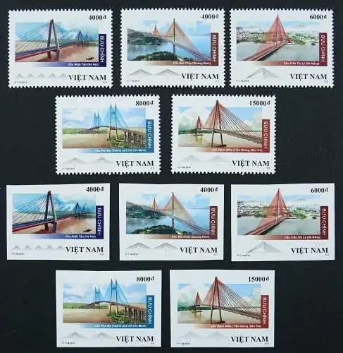 Vietnam 2019 Moderne Brücken Architektur Flüsse Bridges Architecture A & B MNH