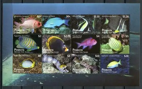 Penrhyn 2012 Fische Fishes Poissons Pesci 694-705 Kleinbogen Postfrisch MNH