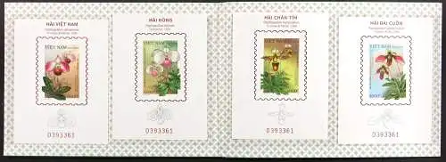 Vietnam 2023 Orchideen Slipper Orchids Deluxe-Blocks II Auflage 393 Folder MNH