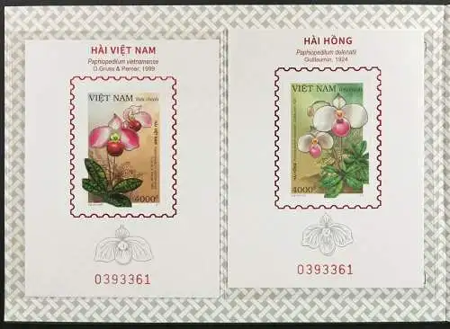 Vietnam 2023 Orchideen Slipper Orchids Deluxe-Blocks II Auflage 393 Folder MNH