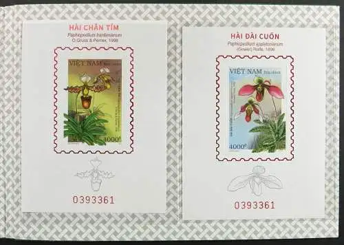 Vietnam 2023 Orchideen Slipper Orchids Deluxe-Blocks II Auflage 393 Folder MNH