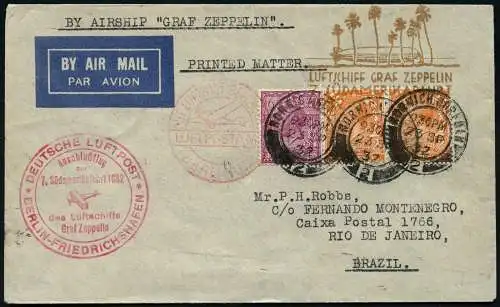 Zeppelin Großbritannien 1932 7. SAF Zuleitungspost Norwich Berlin Si 183 / 1031