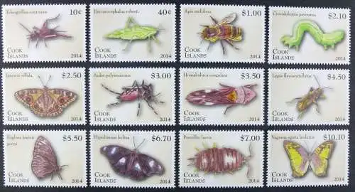 Cook Inseln 2014 Käfer Insekten Falter Raupe Entomologie 1894-1905 MNH