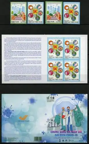 Vietnam 2021 Pandemie II Medizin Pandemic Medicine A/B & Markenheft MNH RAR