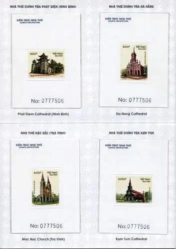 Vietnam 2022 Kirchen Religion Architektur Churches Deluxe Blocks Auflage nur 777