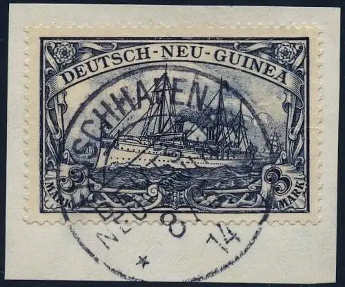 DNG Deutsch-Neuguinea 1914 Michel 18 Briefstück Luxus Finschhafen Bothe BPP / 4