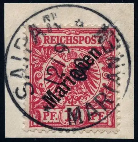 Marianen 1900 Michel 3 I ° 12/9/00 Saipan Sorte 1 Briefstück Geprüft BPP / 1