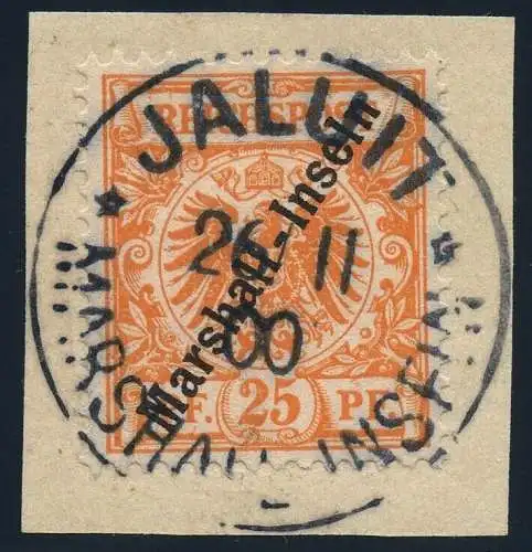 Marshall-Inseln 1900 Michel 11 b Luxus-Briefstück Jaluit Stempel 2 Geprüft BPP/3