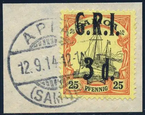 Samoa Brit Besetzung 1914 Michel 5 ° Apia 12/9/14 Luxus-Briefstück / 7