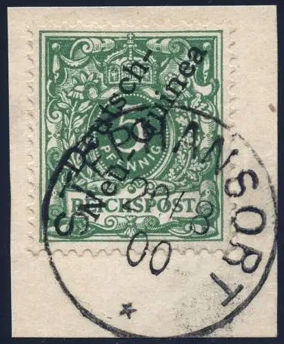 DNG Deutsch-Neuguinea 1897 Michel 2 Briefstück Luxus ° Stephansort 20/8/00 / 7