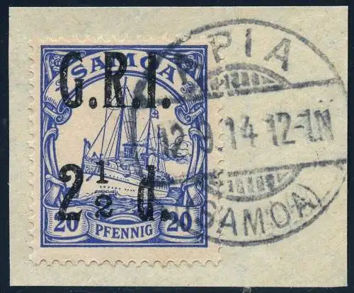 Samoa Brit Besetzung 1914 Michel 4 ° Apia 12/9/14 Luxus-Briefstück / 6