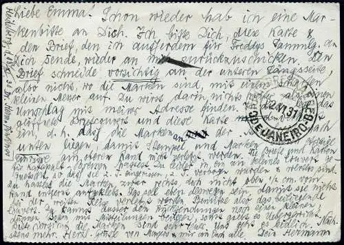 Dt. Reich 1931 DO-X 1. Überseeflug EF 4 RM New York USA Postkarte 7 b DOX/ 1034
