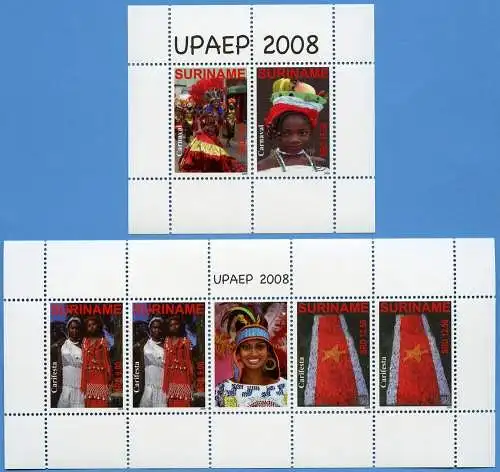 Surinam 2008 UPAEP Feste Trachten Flagge Karneval 2240-2241 KLB Block 105 MNH