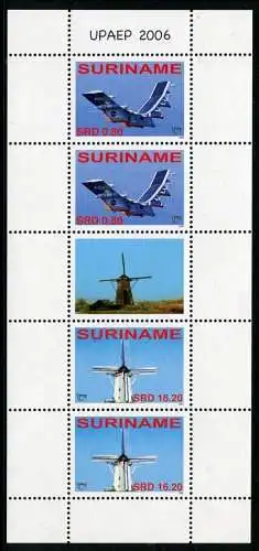 Surinam 2006 UPAEP Energiesparen Windmühle Flugzeug 2061-2062 Kleinbogen MNH