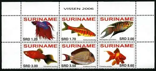 Surinam 2006 Fische Meerestiere Barbe Doktorfisch 2065-2070 Postfrisch MNH