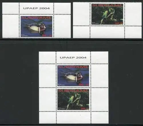 Surinam 2004 UPAEP Ente Papagei Duck Parrot Ara 1949-1950 Block 95 MNH