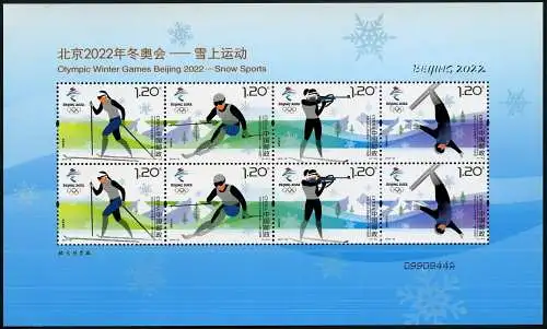 China PRC 2018-32 Winterolympiade 2022 Peking Olympiade Olympics Kleinbogen MNH