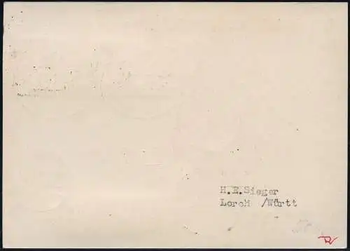 Zeppelin Danzig 1934 Schweizfahrt Reko-Karte Abwurf Zürich Si 259 / 1949
