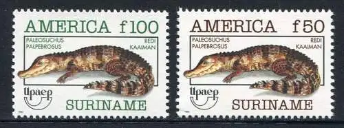 Surinam 1993 UPAEP Kaiman Krokodil Reptilien Reptiles 1455-1456 Postfrisch MNH
