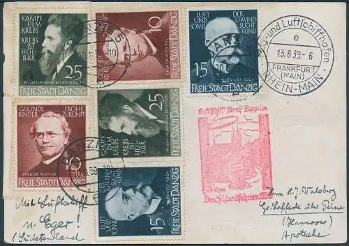 Zeppelin Danzig 1939 Landungsfahrt Eger LZ 130 Zuleitungspost Si 462 / 1953