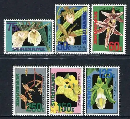 Surinam 1992 Orchideen Blumen Blüten Pflanzen Flowers 1394-1399 MNH