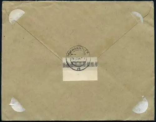 Vatikan 1952 Block 1 Reko-Brief 28.7.52 nach Hannover Ankunftsstempel / 858